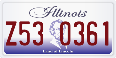 IL license plate Z530361