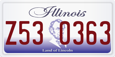 IL license plate Z530363