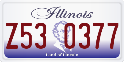 IL license plate Z530377