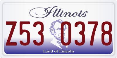 IL license plate Z530378