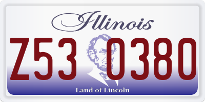 IL license plate Z530380