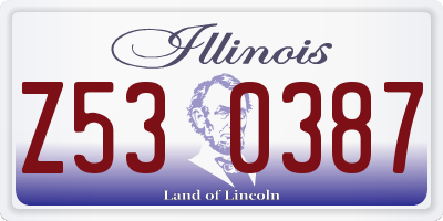 IL license plate Z530387