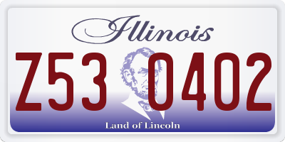 IL license plate Z530402