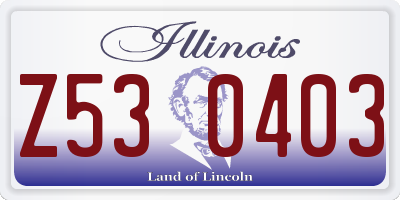 IL license plate Z530403