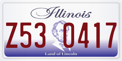 IL license plate Z530417