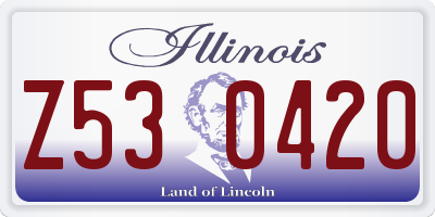 IL license plate Z530420