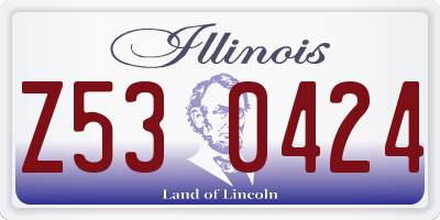 IL license plate Z530424