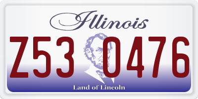 IL license plate Z530476