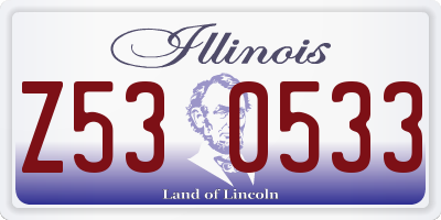 IL license plate Z530533