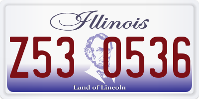 IL license plate Z530536