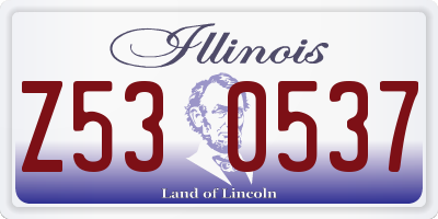 IL license plate Z530537