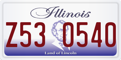 IL license plate Z530540