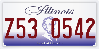 IL license plate Z530542