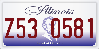 IL license plate Z530581