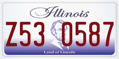 IL license plate Z530587