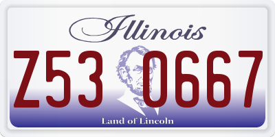 IL license plate Z530667