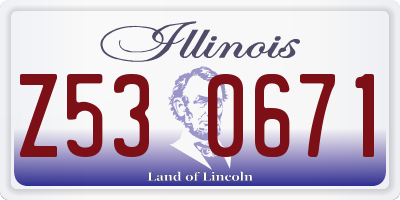 IL license plate Z530671