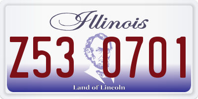 IL license plate Z530701