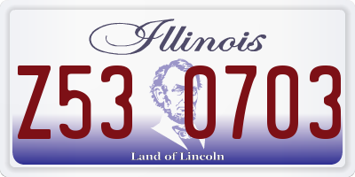 IL license plate Z530703