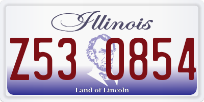 IL license plate Z530854