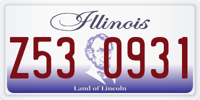 IL license plate Z530931