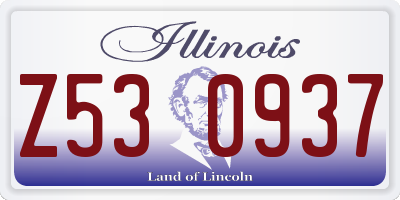 IL license plate Z530937