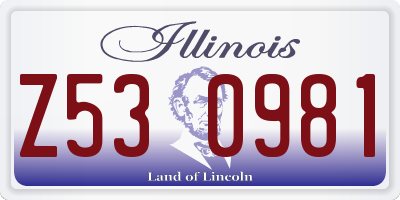 IL license plate Z530981
