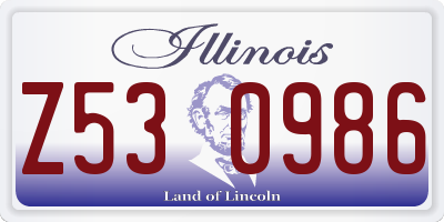 IL license plate Z530986