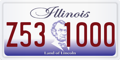 IL license plate Z531000