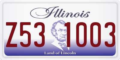 IL license plate Z531003
