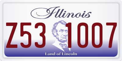 IL license plate Z531007