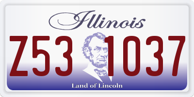 IL license plate Z531037