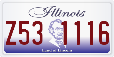 IL license plate Z531116