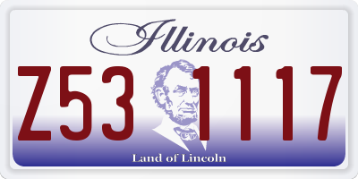 IL license plate Z531117