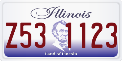 IL license plate Z531123