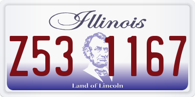 IL license plate Z531167