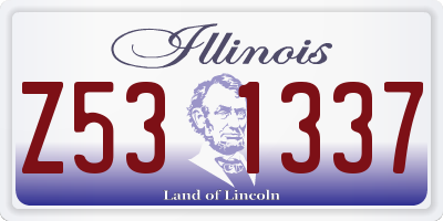 IL license plate Z531337