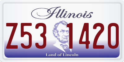 IL license plate Z531420