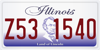 IL license plate Z531540