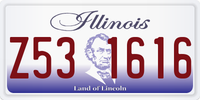 IL license plate Z531616