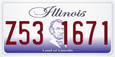 IL license plate Z531671