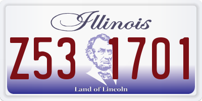IL license plate Z531701