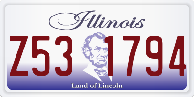 IL license plate Z531794