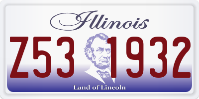 IL license plate Z531932