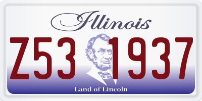 IL license plate Z531937