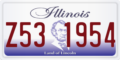 IL license plate Z531954
