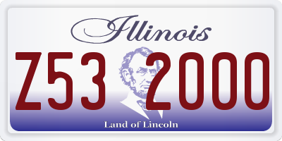 IL license plate Z532000