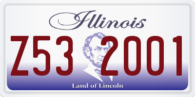 IL license plate Z532001