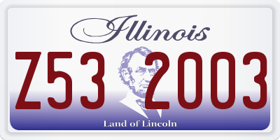 IL license plate Z532003