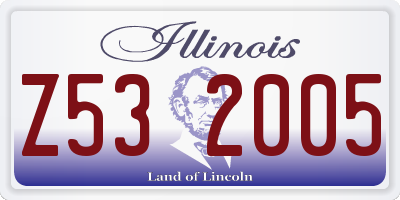 IL license plate Z532005